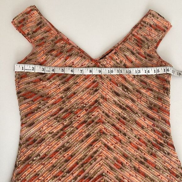 Adolfo Rodriguez Pink and Olive Sleeveless Dress - Picture 9 of 11